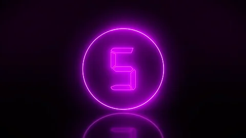 Video animation of glowing circle in magenta with counter Stock Footage 138925577