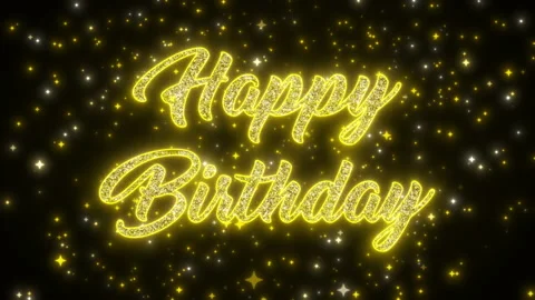 Video animation - Happy Birthday on gold... | Stock Video | Pond5