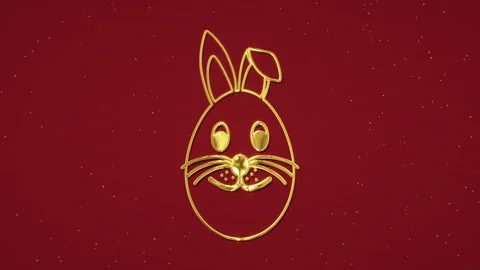 Video animation of a Happy Easter greeting card with golden easter egg. Stock Footage 329538281
