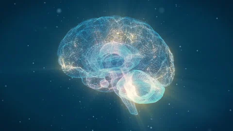Video animation of a human brain consists of rotating particles. Stock Footage 272739168