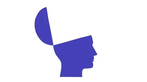Video animation of human opening head, concept of imagination and thinking Stock Footage 280552322
