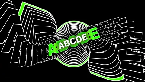 Video animation of line waves with abcde writing Stock Footage 261943327