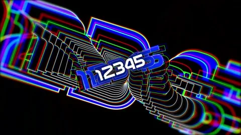 Video animation of line waves with number 12345 Stock Footage 261949431