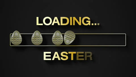 Video animation of loading bar in gold with message loading Easter. Stock Footage 233452617