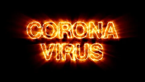 Video animation of the message coronavirus written with fire - seamless loop Stock Footage 125914019