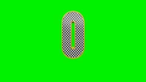Video animation of a number with a golden frame chess board racing pattern Stock Footage 334553045