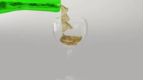 Video animation of pouring white wine into a wine glass Stock Footage 231954853