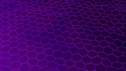 Video animation with purple abstract hexagons, geometric waving background. Stock Footage 132059629