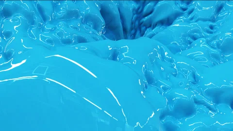 Video animation with rotating moving blue glossy melting plastic background. Stock Footage 131067603