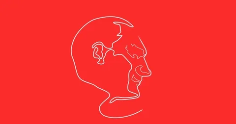 Video Animation Single line creating Portrait of Ataturk. Stock Footage 98242732