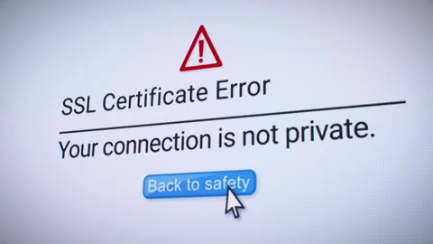 Video animation of SSL certificate error on a website. Stock Footage 325949189