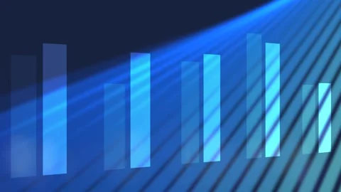 Video animation Vertical bars heights Dark blue background Diagonal light rays Stock Footage 278090944