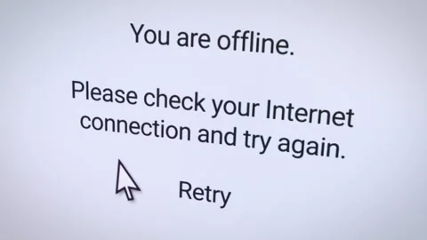 Video animation of a website with the note you are offline. Stock Footage 301276802