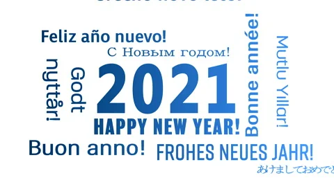 Video animation of a word cloud with the message happy new year Stock Footage 143731288