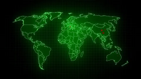 Video animation of a world map showing the outbreak of the coronavirus Stock Footage 126719668