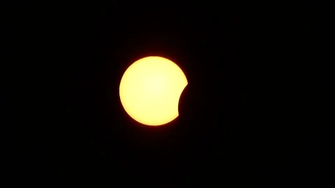 Video annular solar eclipse, Stavropol on 21th June 2020 with dark background Stock Footage 134395883