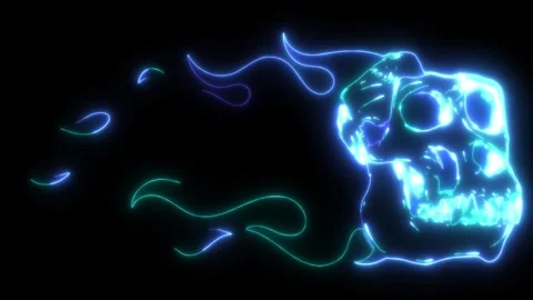 Video of ape skull with flames Stock Footage 274883660