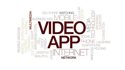 Video app animated word cloud, text design animation. Kinetic typography. Stock Footage 81432179