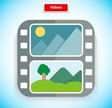 Video App Icon Flat Style Design Stock Illustration
