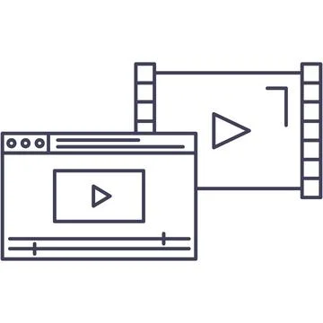 Video app icon vector media player interface Stock Illustration