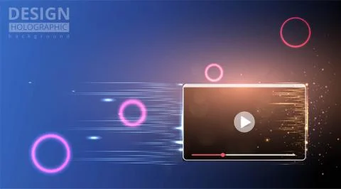 Video, ;aptop or pc screen play button,online Streaming preview template, hap Stock Illustration