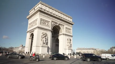 Video of Arc de triomphe in Paris in january 04 Video stock 307915078