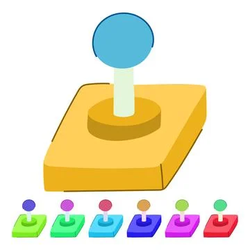 Video arcade joystick vector cartoon graphic Stock Illustration