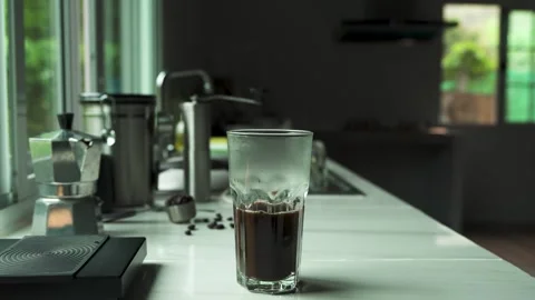 Video of an aromatic black coffee Stock Footage 263951267