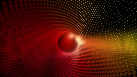 Video asset of rotating red yellow particles Video stock 277123769