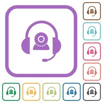 Video assistance solid simple icons Stockillustratie