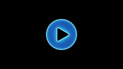 Video, audio neon play button icon animation. glowing play button animation.. Stock Footage 303069623