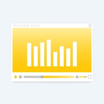 Video, audio player interface, modern vector template Stock Illustration