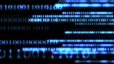 Video Background 2561: A Screen Display Of Streaming Binary Numbers Video stock 134488391