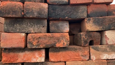 Video of background and texture of bricks in a craft factory Stock Footage 256047006