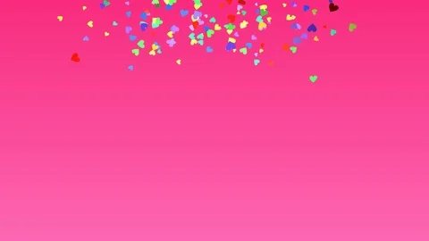 Video Background Hearts Confetti multicolored 4k animation Stock Footage 101862313
