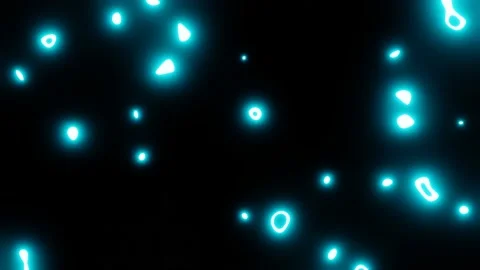 Video background top-down moving shining shimmering cyan neon particles Stock Footage 165499411