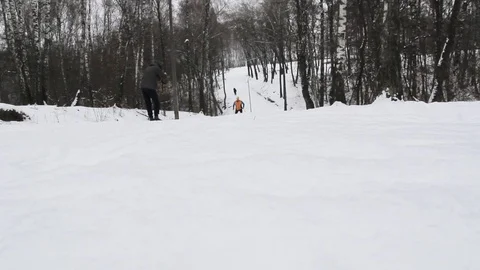Video backstage. Shooting on the camera skier Stock Footage 86423653