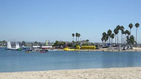 Video of bay view in San Diego in 4K Stock Footage