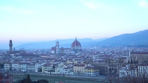 Video of Beautiful sunset over Cathedral of Santa Maria del Fiore (Duomo), .. Stock Footage 71646361