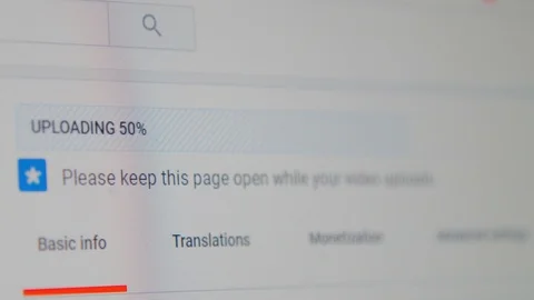 Video being uploaded to YouTube, Progress bar is going up. Stock Footage 100453559