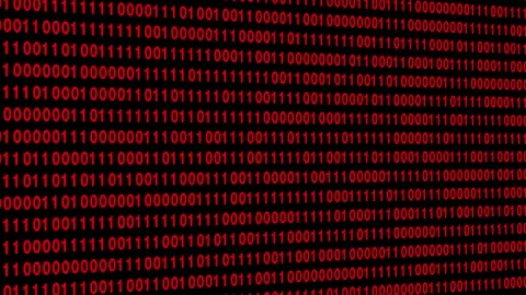 Video binary code numbers changing 0 or 1 Screens With Program Code black Backgr Video stock 310162528