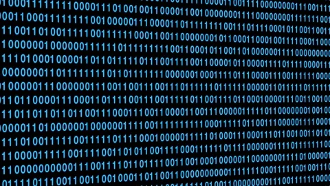 Video binary code numbers changing 0 or 1 Screens With Program Code black Backgr Stock Footage 310162529