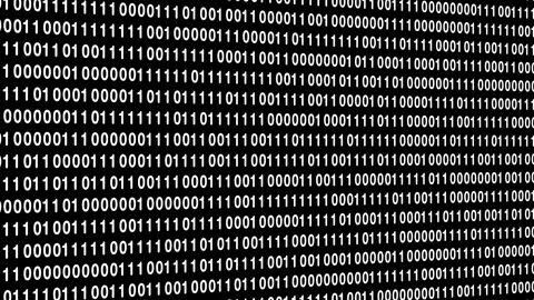 Video binary code numbers changing 0 or 1 Screens With Program Code black Backgr Stock Footage 310162543