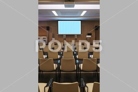 Video blank screen in conference room PSD Template