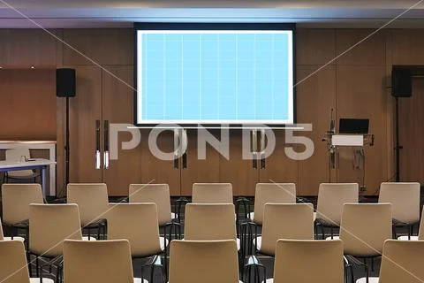 Video blank screen in conference room PSD Template