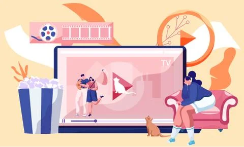 Video blog for pet owners, tutorial about keeping and feeding cats at home Stockillustratie