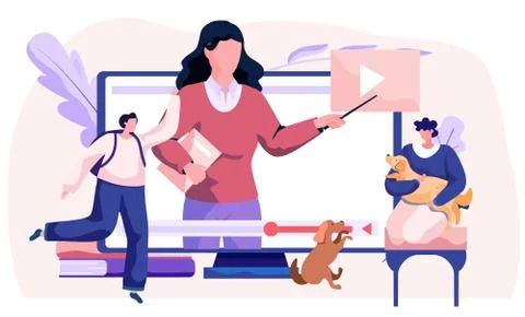 Video blog for pet owners, tutorial about keeping and feeding dogs at home, diet イラスト素材
