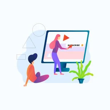 Video blog subscribe vector illustration concept Stock Illustration