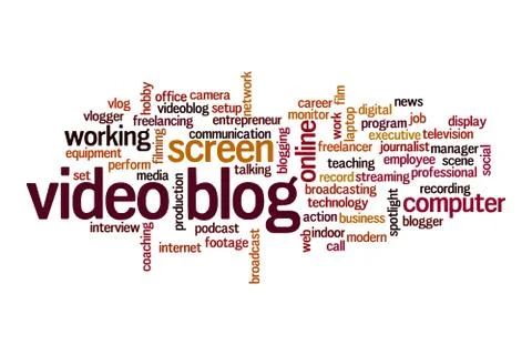 Video blog word cloud concept Stock Illustration