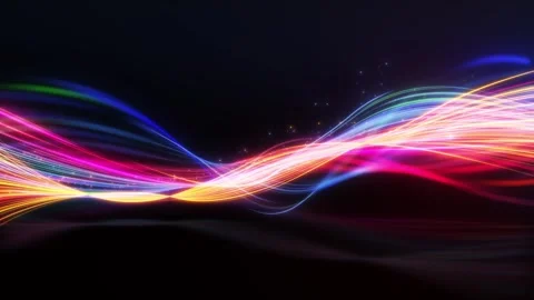 Video with blue gradient on black background, colorful light wave Stock Footage 279900253